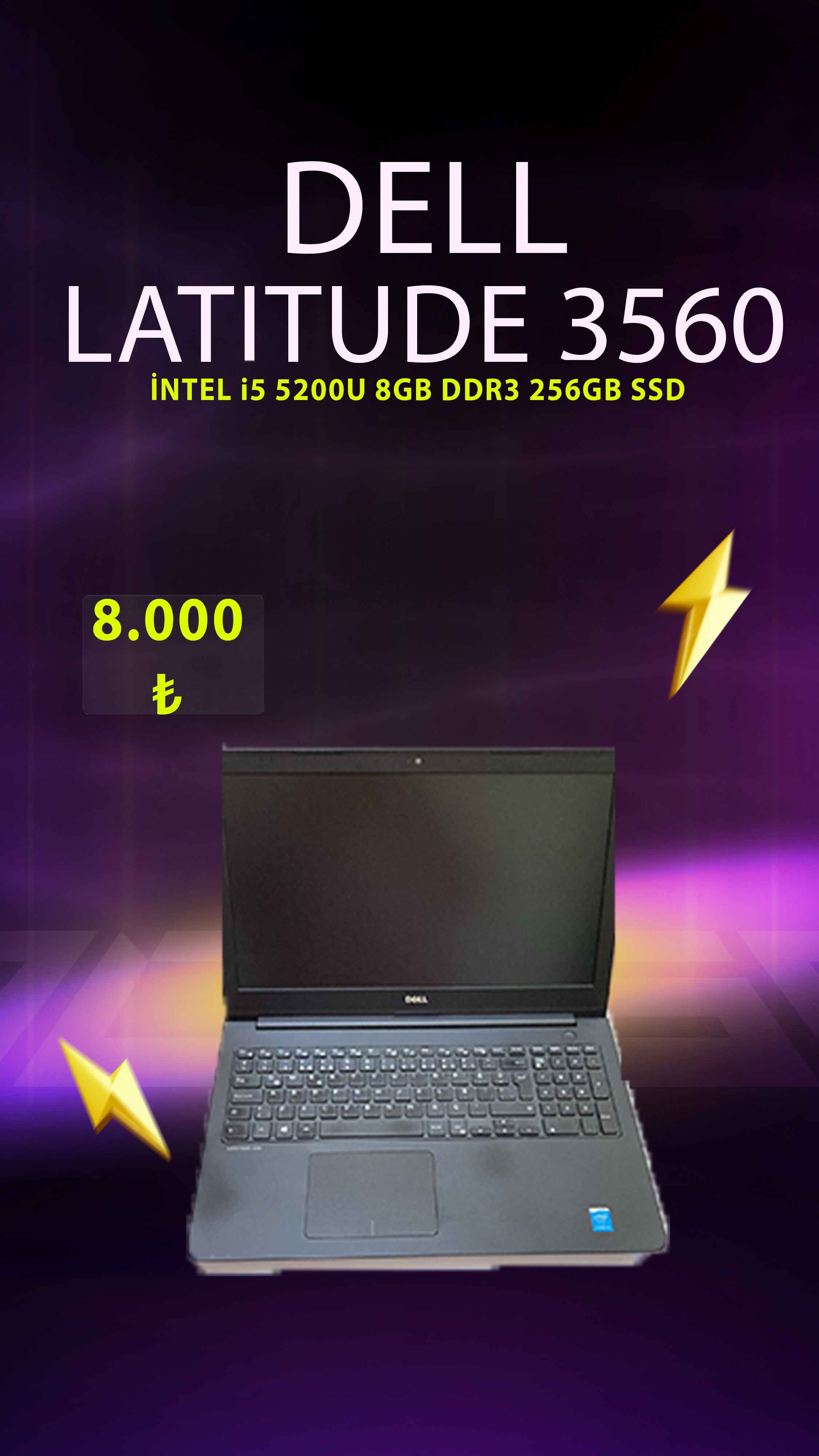 DELL LATİTUDE 3560 İ5 5200U 8GB DDR3 256GB SSD 15-6 İNÇ